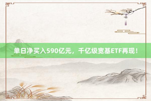 单日净买入590亿元，千亿级宽基ETF再现！