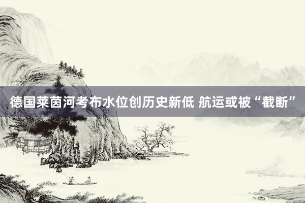 德国莱茵河考布水位创历史新低 航运或被“截断”