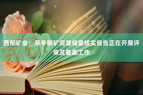 西部矿业：茶亭铜矿资源储量核实报告正在开展评审及备案工作