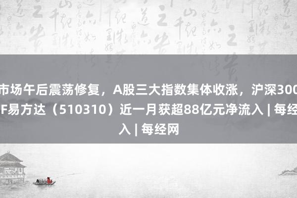 市场午后震荡修复，A股三大指数集体收涨，沪深300ETF易方达（510310）近一月获超88亿元净流入 | 每经网