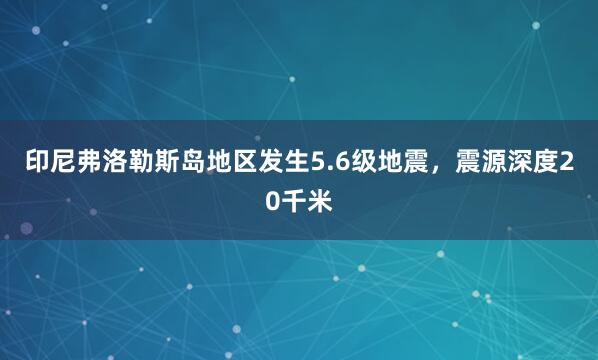 印尼弗洛勒斯岛地区发生5.6级地震，震源深度20千米
