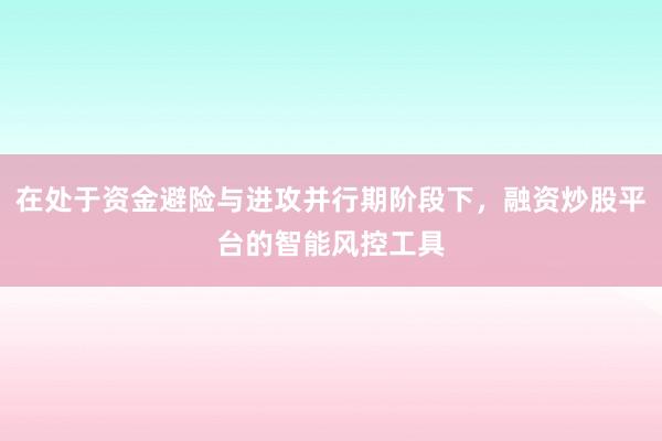 在处于资金避险与进攻并行期阶段下，融资炒股平台的智能风控工具