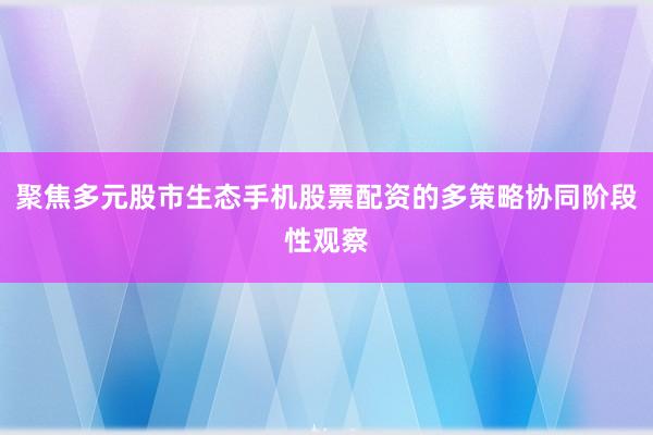 聚焦多元股市生态手机股票配资的多策略协同阶段性观察