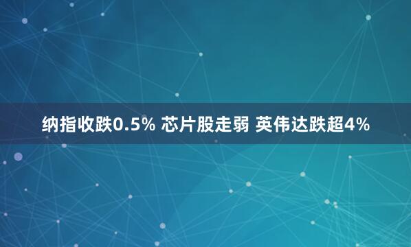 纳指收跌0.5% 芯片股走弱 英伟达跌超4%