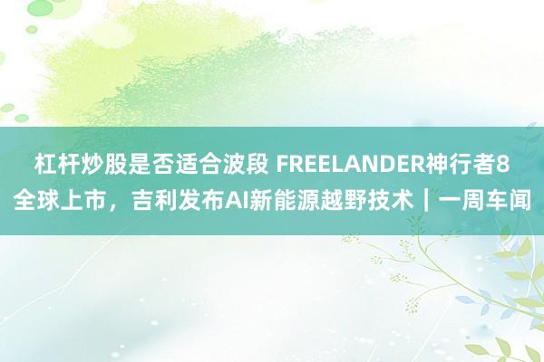 杠杆炒股是否适合波段 FREELANDER神行者8全球上市，吉利发布AI新能源越野技术｜一周车闻