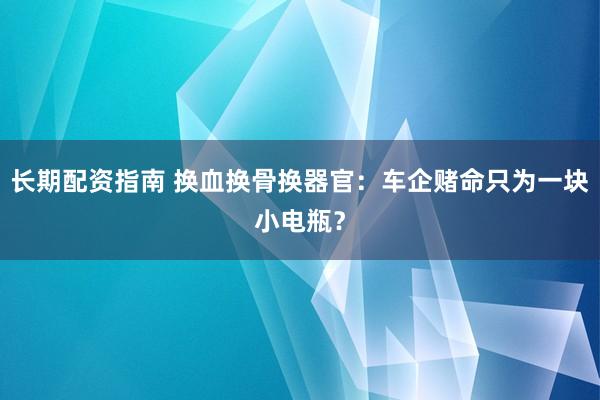 长期配资指南 换血换骨换器官：车企赌命只为一块小电瓶？